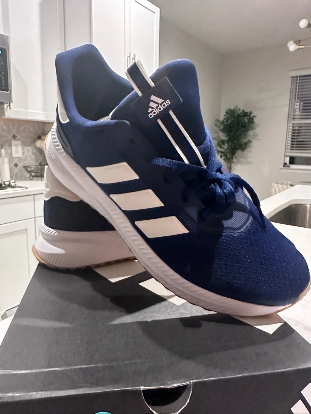 adidas Men’s Navy & White Sneakers- brand new
